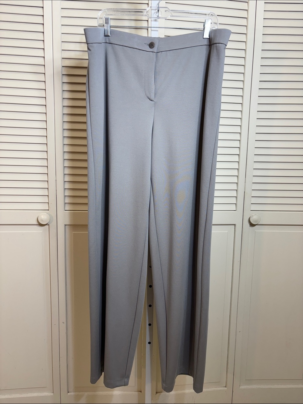 NWT Eileen Fisher Gray Flex Tencel Ponte Straight Pant Easy Fit Full Leg XL